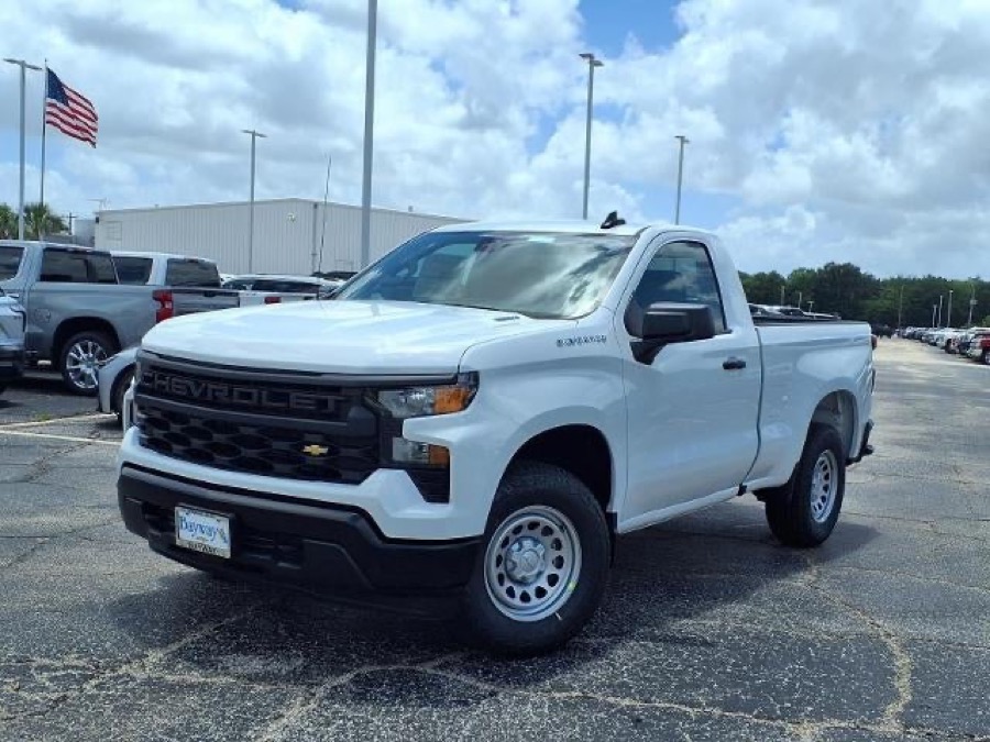 2026 Chevrolet Silverado 1500 WT in Summit White, front three-quarter view